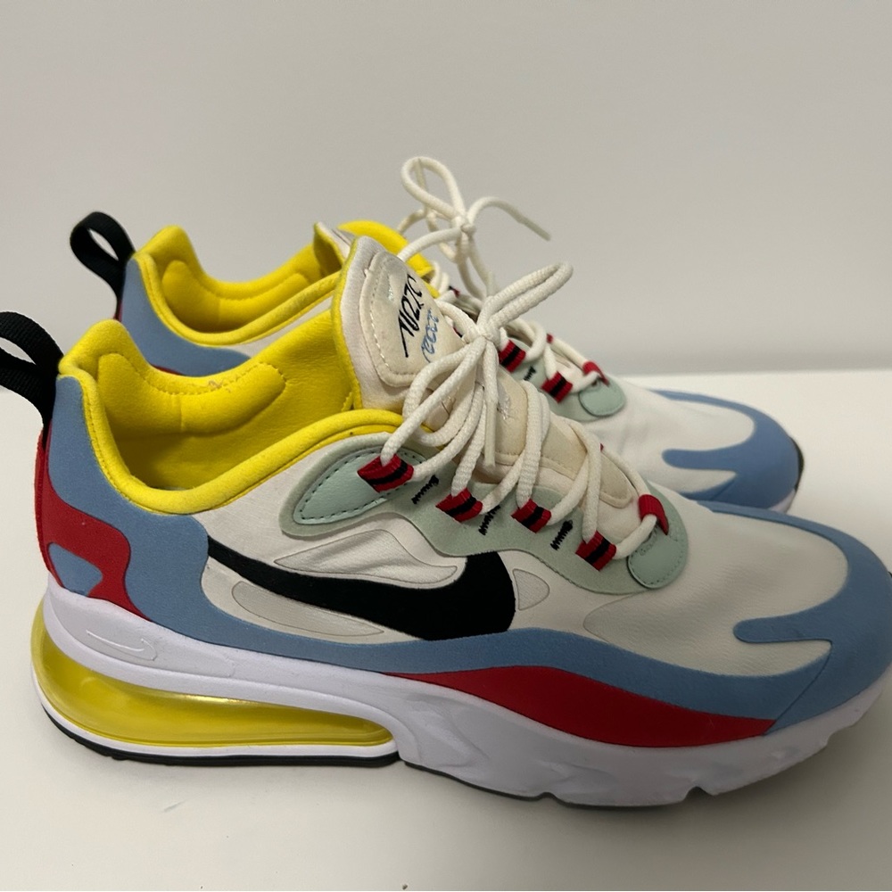 Nike Air Max 270 React Trainers Size US 9 ,260cm UK 6.5 EUR 40.5 Blue Red Yellow